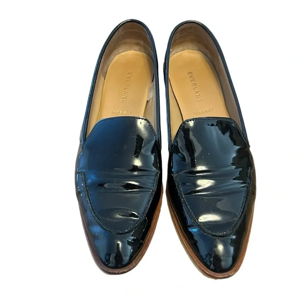 EVERLANE BLACK PATENT LEATHER PREPPY LOAFERS